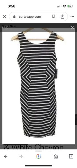 Bisou Bisou  Black & White Chevron Cutout Dress 