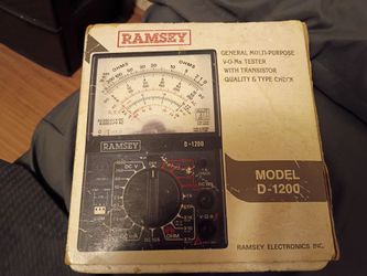 Ramsey general multipurpose v-o-ms tester with transistor quality and type check