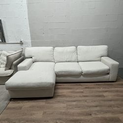 White plush sectional