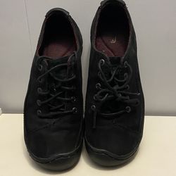 Keen Sterling City Lace-Up Casual Walking Shoes Black Leather 1007699 - Size 6.5