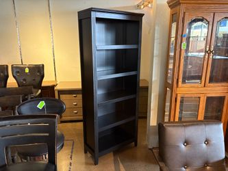 Classic Black Five Shelf Freestanding Bookcase