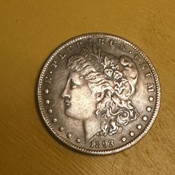 1893 O Morgan Silver Dollar
