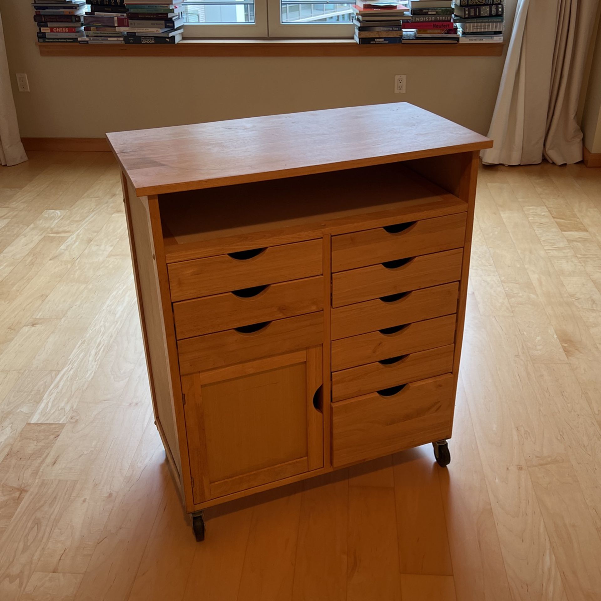 Used Solid Wood Storage Cabinet 
