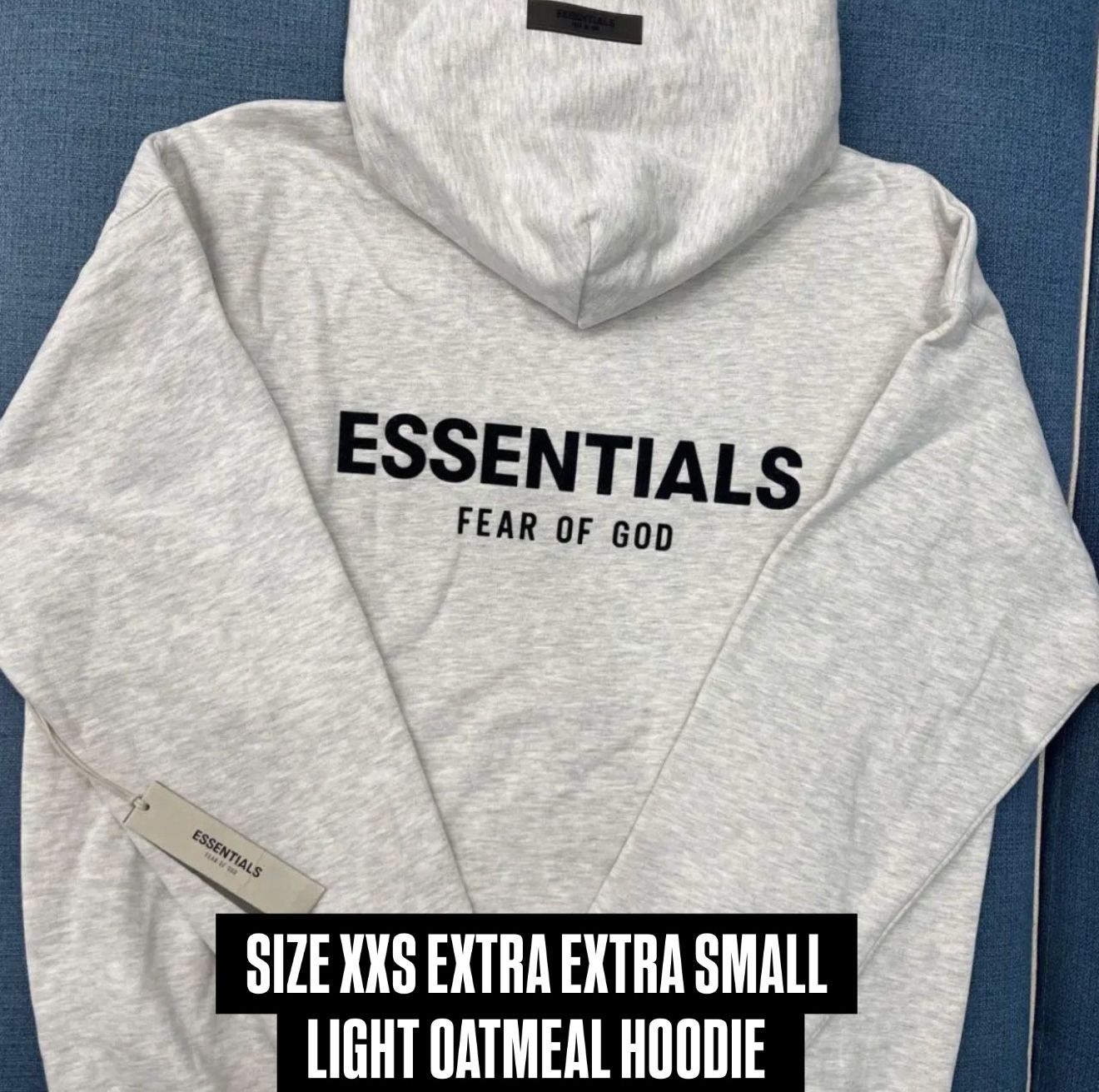 Authentic ESSENTIALS FOG LIGHT GREY HOODIE XXS SIZE EXTRA EXTRA SMALL