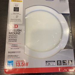 New Satco 13.5W round 7 inch LED Flush mounts 3000k , white