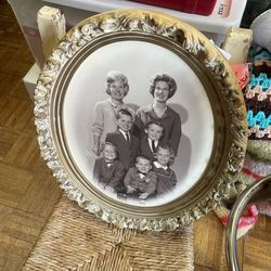 Vintage Carved Wood Picture Frame 17"