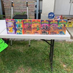 VHS Tapes power rangers and pokémon