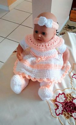 Handmade crochet baby girl