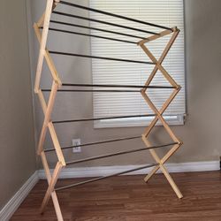 Foldable Wooden Clothes Drying Rack – Space-Saving & Durable
