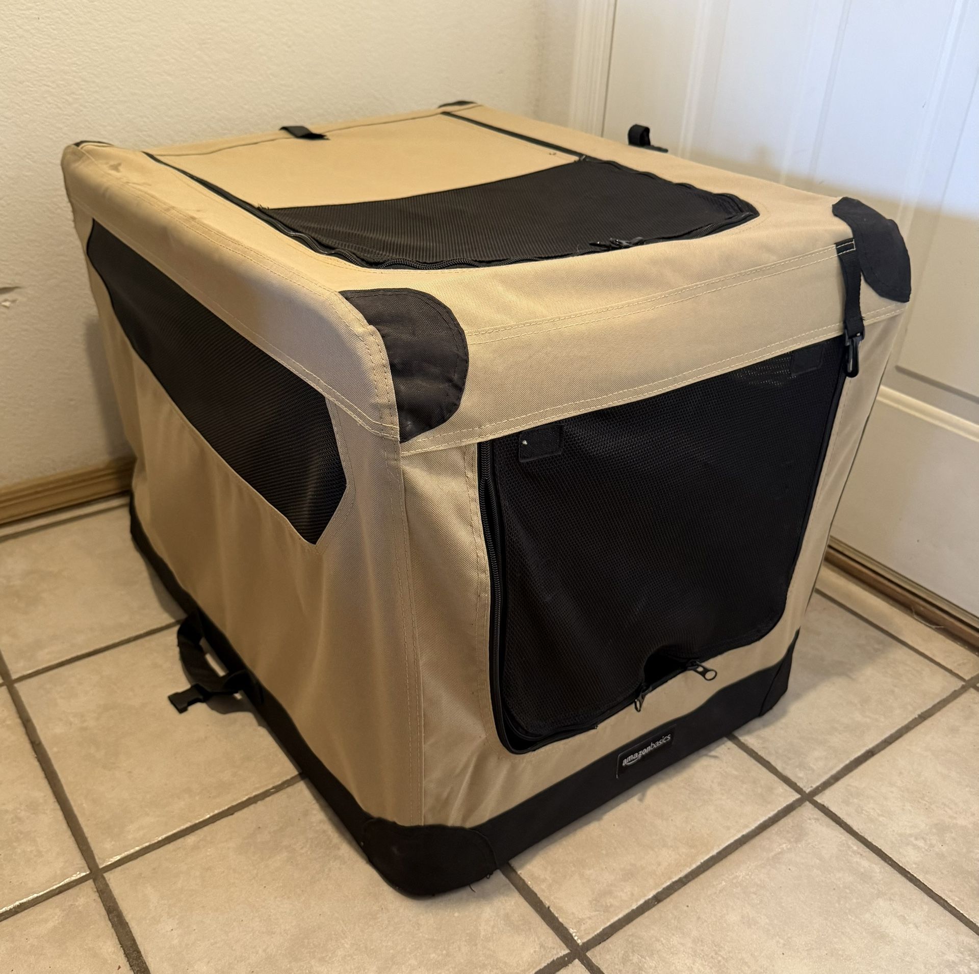 Large Collapsible Soft Dog Crate, 30.5” x 21.5” x 21.5”