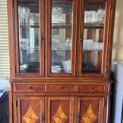 Wood China Hutch/ Cabinet