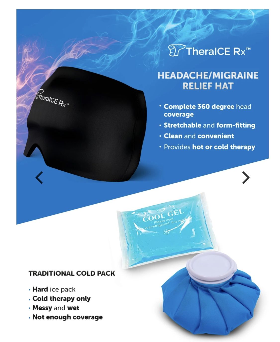 TheraIce Rx Migraine Relief Hat