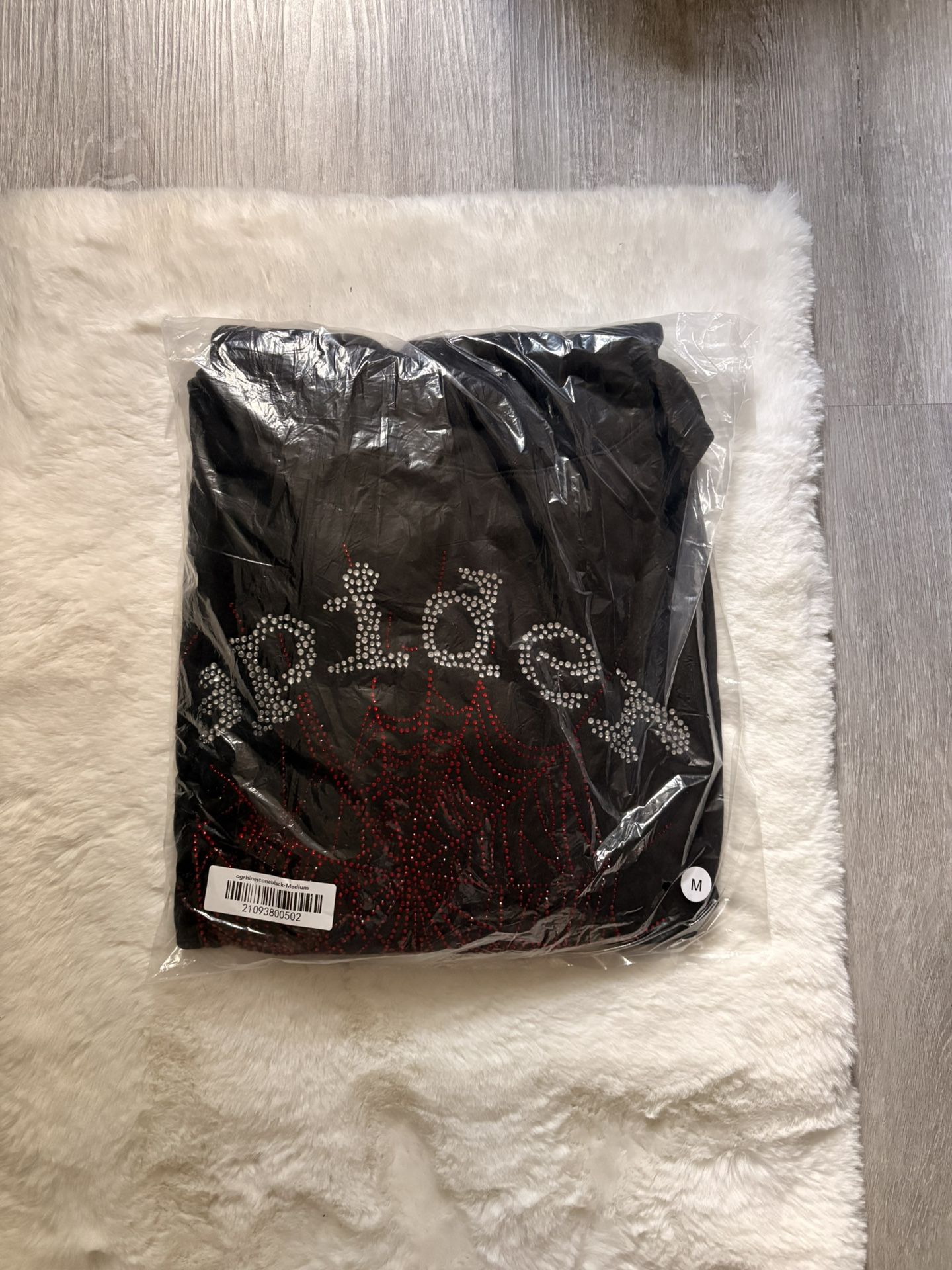 OG rhinestone black Sp5der hoodie