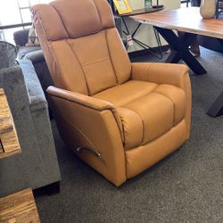 Top Grain leather Swivel Glider Recliner 