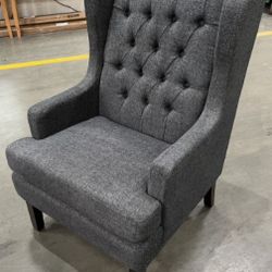 Maxine Button Tufted Wingback Armchair - Gray