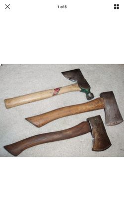 3 Ax Axe Hatchet Sears Single Bit 1-1/4 lb Camp Plumb Hammer Axe USA