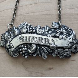 Victorian  Silver Sherry Decanter Tag 