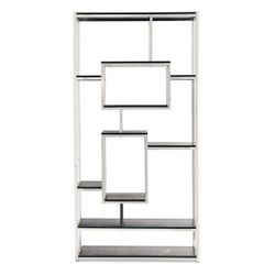New Bookshelf Chrome & Black Wood 