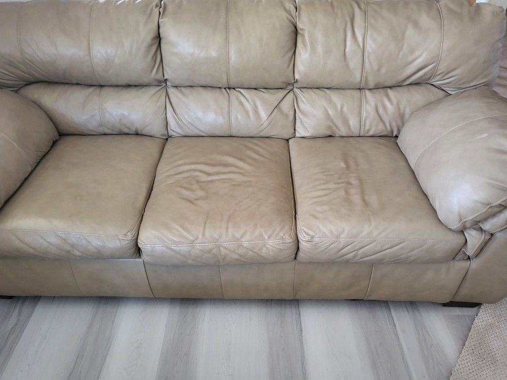 Set Of 2 Large Leather Sofa And Big ArmChair 
