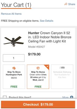 New Hunter Ceiling Fan