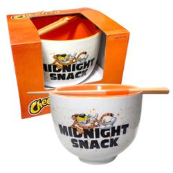 Cheetos “midnight Snack” Noodle / Ramen Ceramic Bowl W/ Chopsticks -Collectible