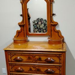 Vintage Chest And Mirror