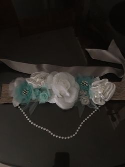 Belly belt gray Tiffany blue 10 dollars