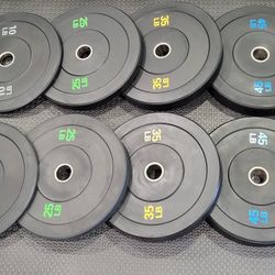 Olympic Bumper Weight Plates Full Set For Olympic Barbell 