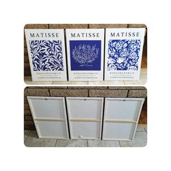 Navy & White Canvas Wall Art Panels 3 piece