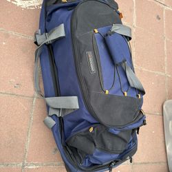 High Sierra Large Rolling Duffel Bag – Blue & Black Travel Luggage