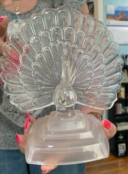 Vintage Cristal D’Arques France 24% lead crystal peacock figurine