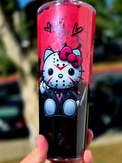 Hello Kitty Jason Horror snowglobe lava lamp Starbucks style Tumbler