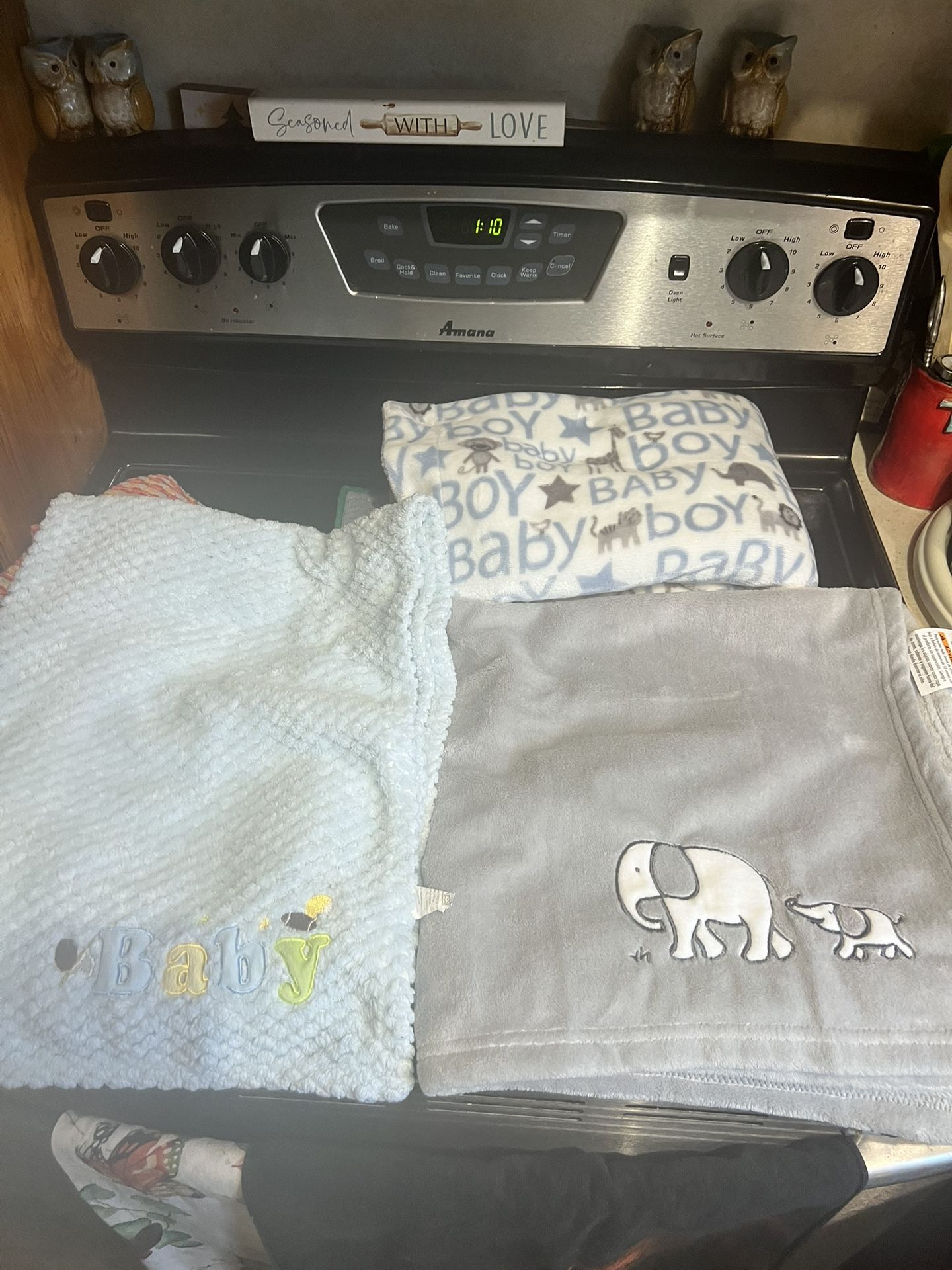 3 baby boy blanket lot