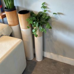 a set of 3 modern vases for flowers