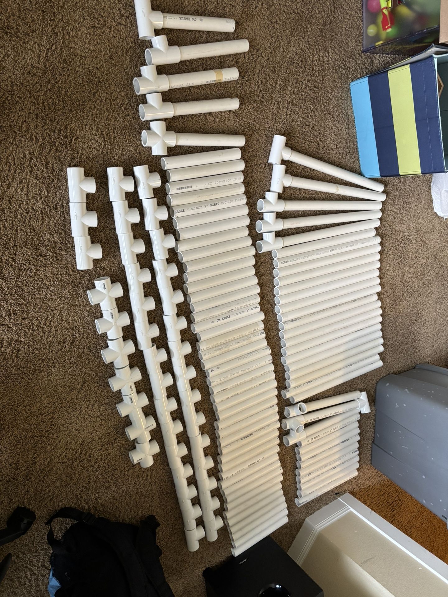 Bin Of PVC Pipe And Connectors