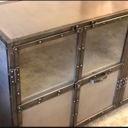 WestElm Antique Finish Iron Media Cabinet  For Sale Barely Used Been Sitting In Storage 