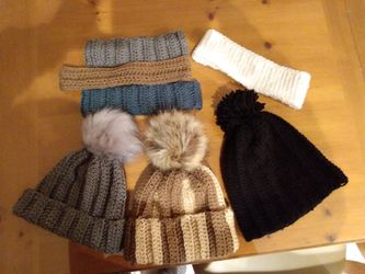 Fur Ball Beanies  and Headbands, Crochet 