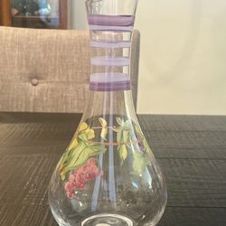 Block Basics Hand Painted Grapes Wine Decanter