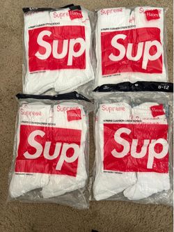 White supreme socks