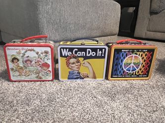 3 Tin Vintage Lunch Boxes