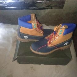 Navy Nubuck W Wheat Timberlands 