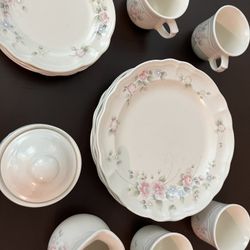 Set Of 4 Dessert Rose Pattern