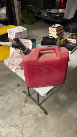 Red Plastic Gasoline Gas Can