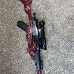 Nerf marvel custom deadpool Alpha Strike Wolf LR-1 Sniper With Scope red black