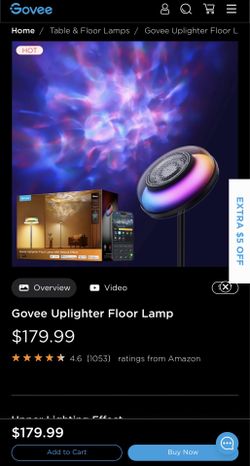 Govee Uplighter Floor Lamp RGBIC Smart LED Lamp Alexa Google Home