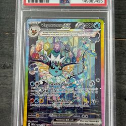 2025 Pokémon Vaporeon ex #149/131 SIR PSA 9 Mint Pre-Release EN Tera Full Art