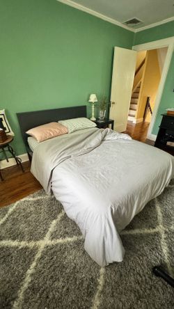 Full size bed frame and mattress