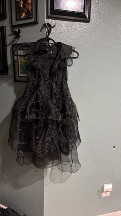 Wednesday Black Tiered Ruffle Mini Dress