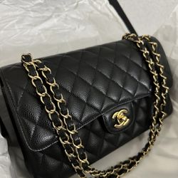 Chanel Black Double Flap Bag in medium size