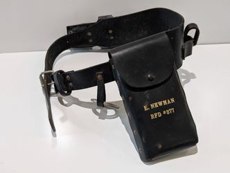 Vintage Leather Mail Carrier Utility Belt Pouch E Newman RFD 377 Postal Style